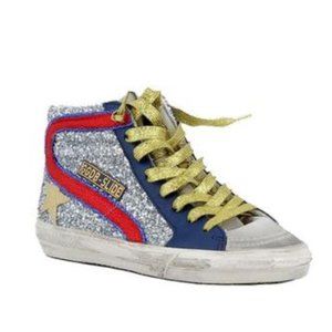 Golden Goose Slide Sneaker Silver/Gold/Red Women (G34WS595.A12)